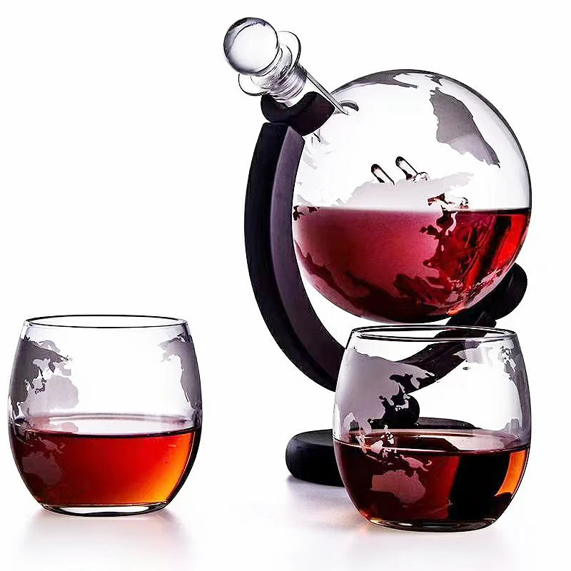 Decanter Globe Set - مجموعة زجاج الويسكي كريستال غلوب الخمور
