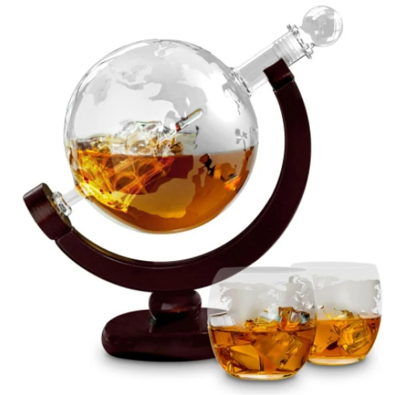 Decanter Globe Set - قارورة ويسكي على شكل كرة أرضية