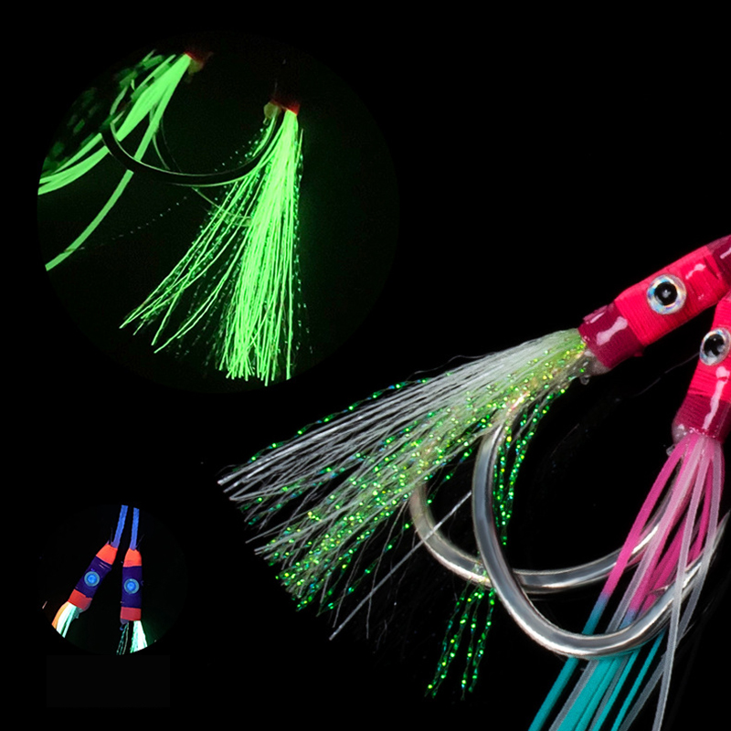 2 زوج/حزمة خطافات صيد مضيئة من - مراجعة Jigger Double Sided وسعره