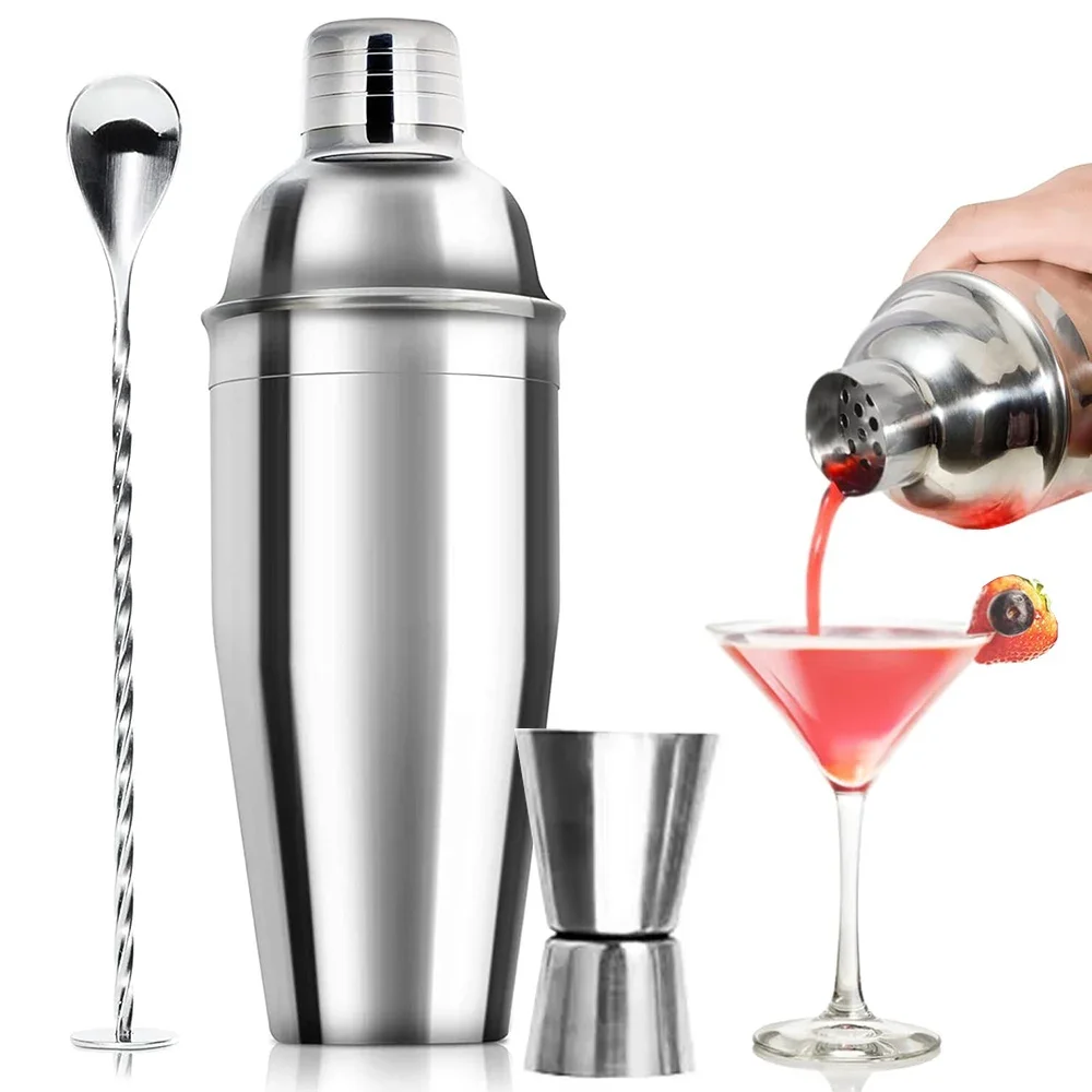 3/6 قطعة كوكتيل شاكر الفولاذ ا - مراجعة Boston Shaker Set وسعره