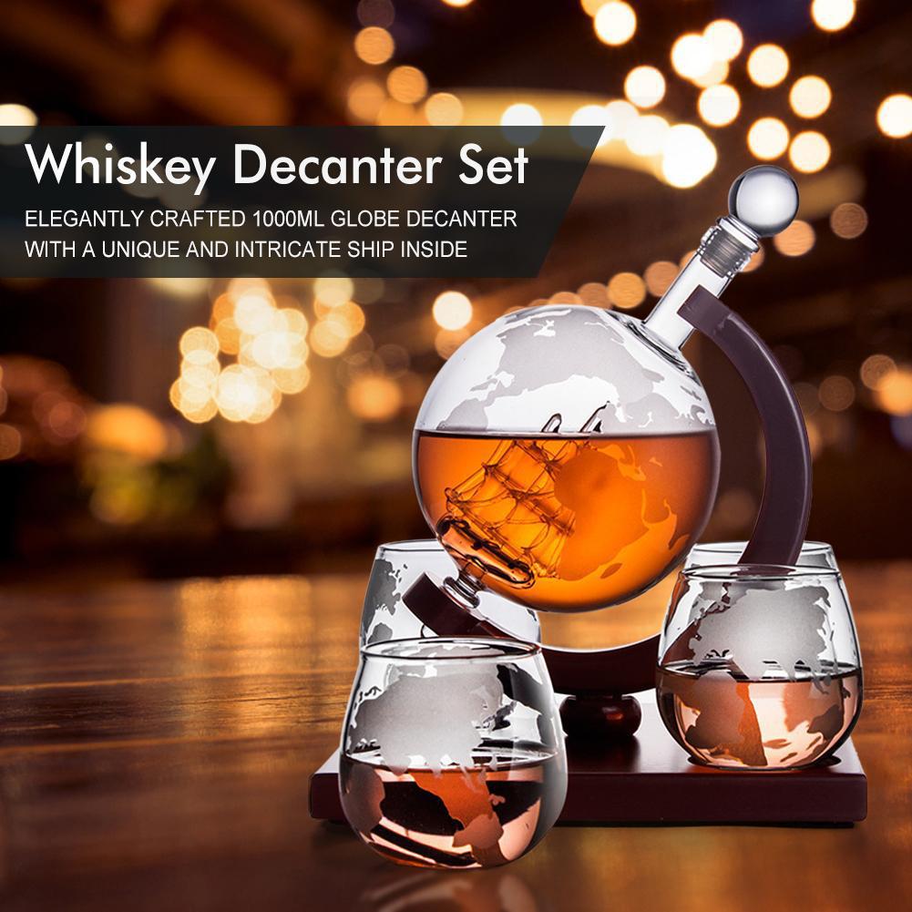 موزع ويسكي على شكل كرة أرضية م - مراجعة Decanter Globe Set وسعره
