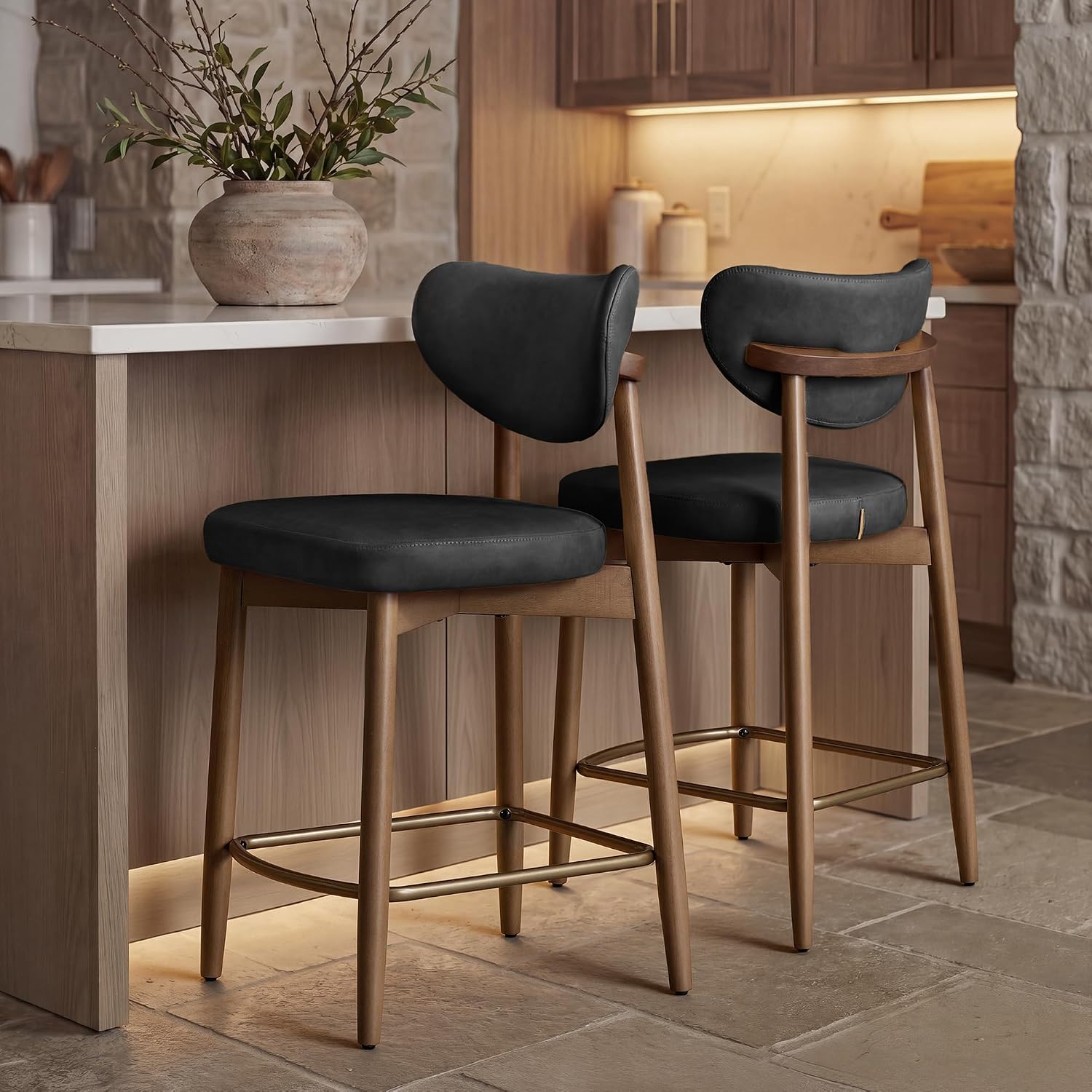 مجموعة من كرسيين بار خشبيين بت - مراجعة Home Bar Seating وسعره