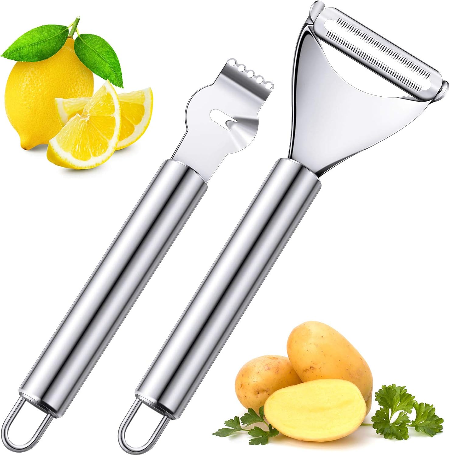 قطعتان من مقشرة الليمون والحمض - مراجعة Peeler Channel Knife وسعره